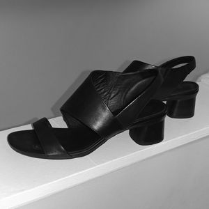 Ecco black heels cutout sandals, size 10